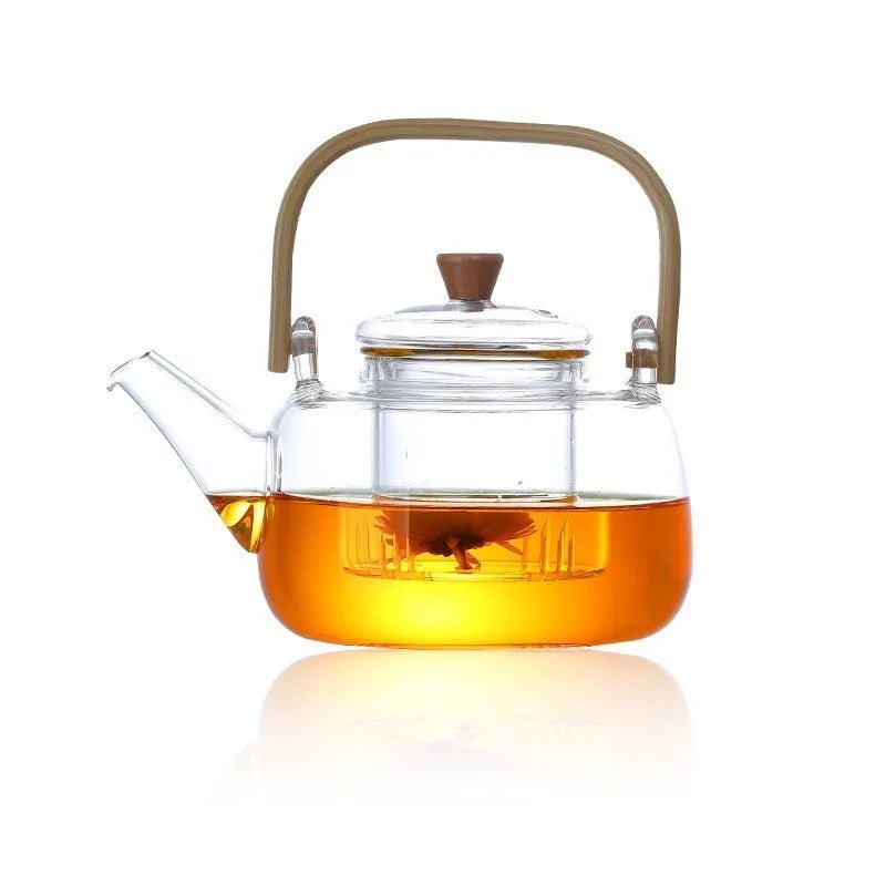 Glass Teapot with Bamboo Handle - Casatrail.com