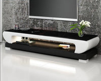 Thumbnail for Glass Top Leather TV Stand - Casatrail.com