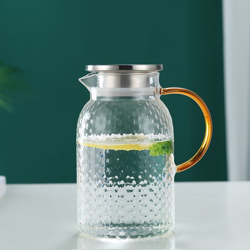 Glass Water Pitcher with Filter Lid - Ideal for Hot/Cold Beverages - Casatrail.com