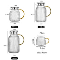 Thumbnail for Glass Water Pitcher with Filter Lid - Ideal for Hot/Cold Beverages - Casatrail.com