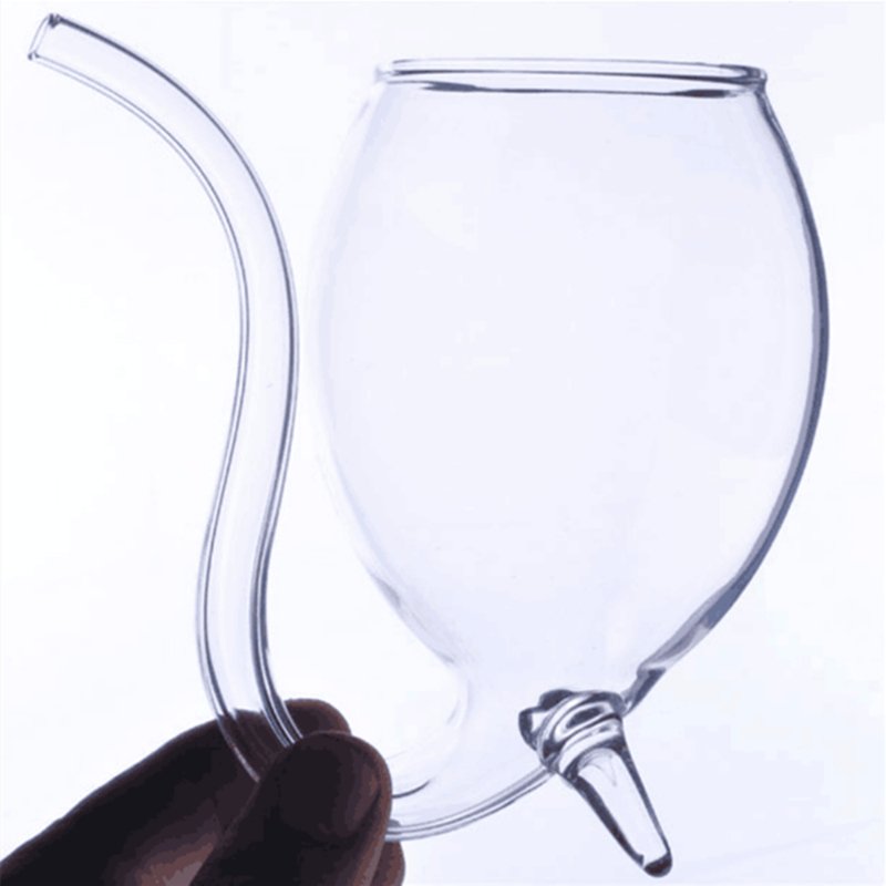 Goblet Glass Mug with Straw - Casatrail.com