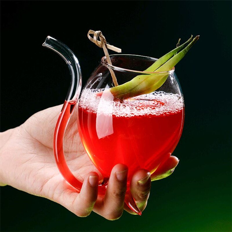 Goblet Glass Mug with Straw - Casatrail.com