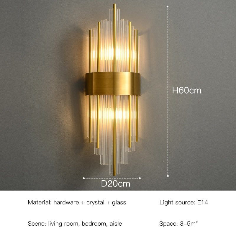 Gold Design Crystal LED Wall Lamps - Casatrail.com