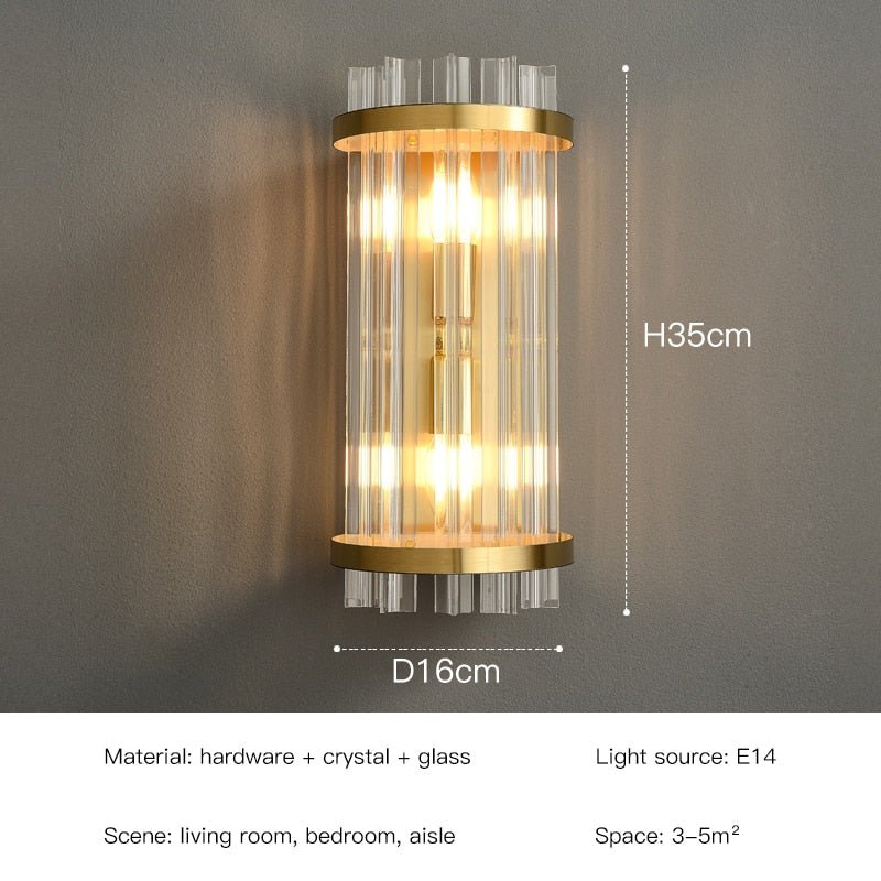 Gold Design Crystal LED Wall Lamps - Casatrail.com