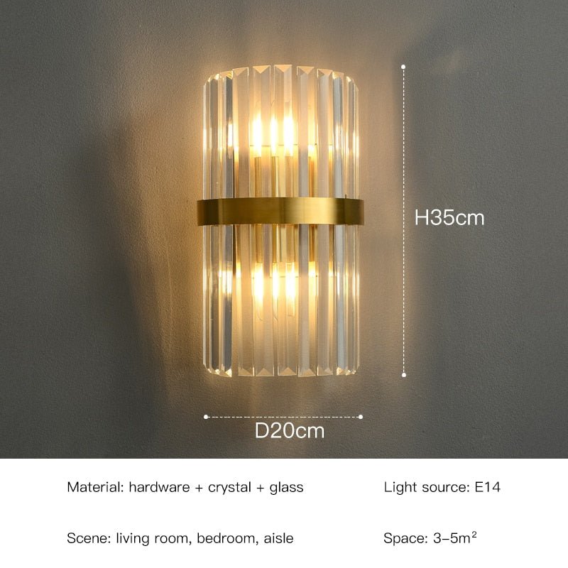 Gold Design Crystal LED Wall Lamps - Casatrail.com