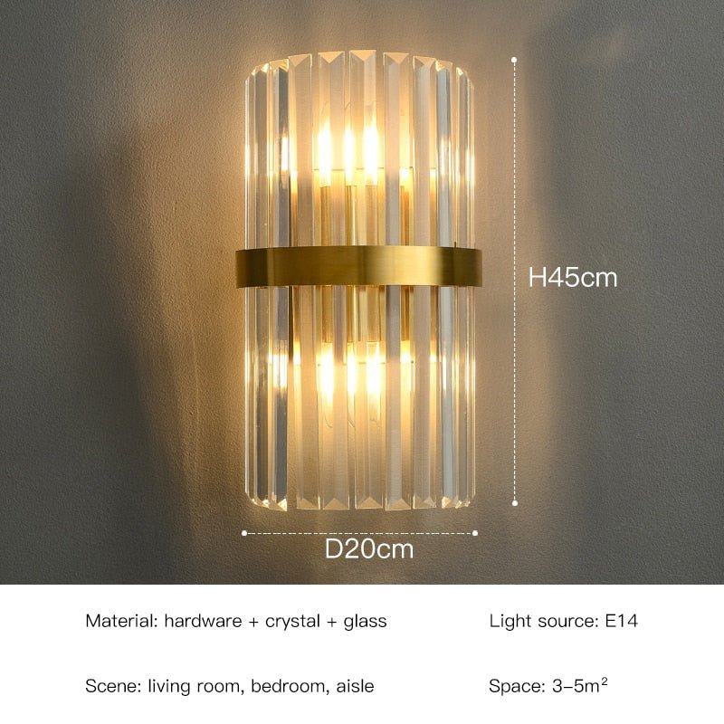 Gold Design Crystal LED Wall Lamps - Casatrail.com