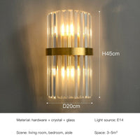 Thumbnail for Gold Design Crystal LED Wall Lamps - Casatrail.com