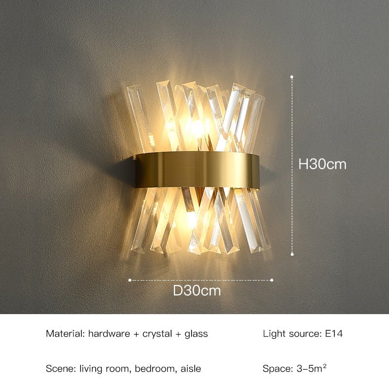Gold Design Crystal LED Wall Lamps - Casatrail.com