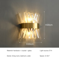 Thumbnail for Gold Design Crystal LED Wall Lamps - Casatrail.com