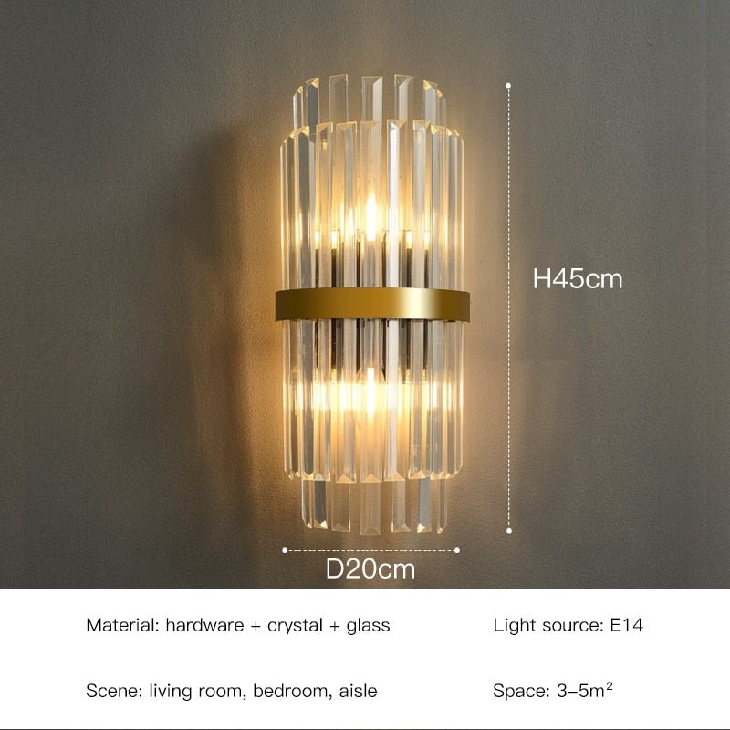 Gold Design Crystal LED Wall Lamps - Casatrail.com