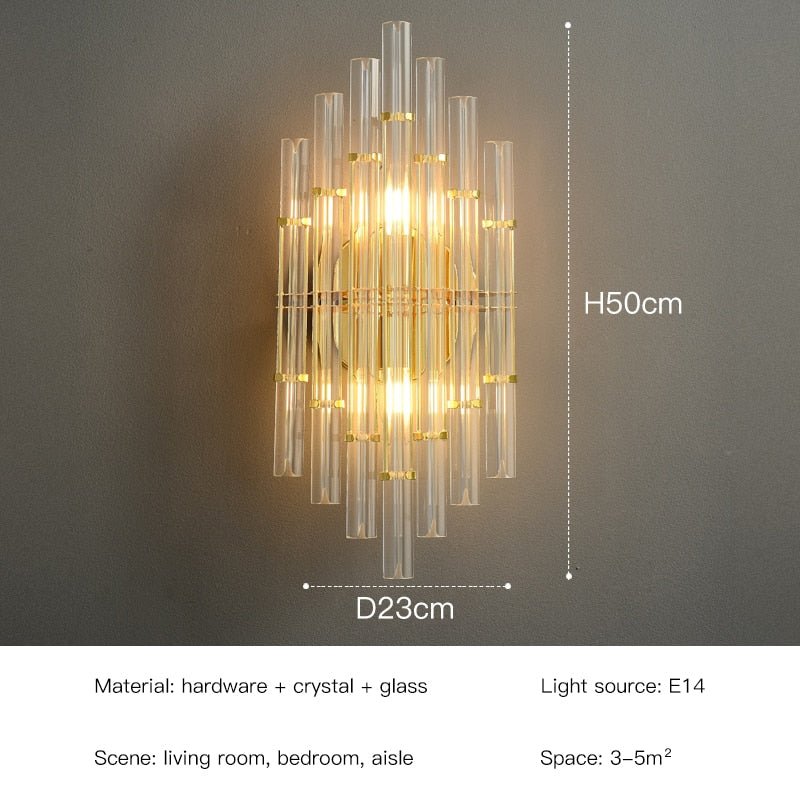 Gold Design Crystal LED Wall Lamps - Casatrail.com