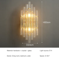 Thumbnail for Gold Design Crystal LED Wall Lamps - Casatrail.com