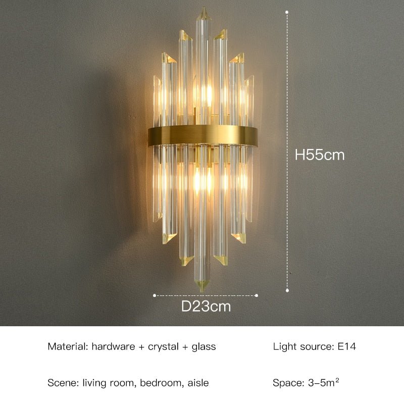 Gold Design Crystal LED Wall Lamps - Casatrail.com