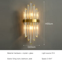 Thumbnail for Gold Design Crystal LED Wall Lamps - Casatrail.com