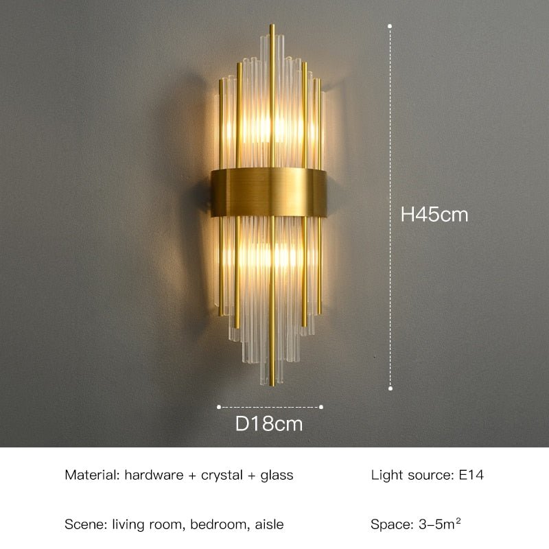 Gold Design Crystal LED Wall Lamps - Casatrail.com