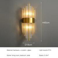 Thumbnail for Gold Design Crystal LED Wall Lamps - Casatrail.com