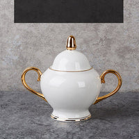 Thumbnail for Gold - Painted Bone China Coffee Cup and Saucer Set - Casatrail.com