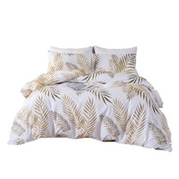 Thumbnail for Gold Print Queen Duvet Cover Set with Quilt Cover and 2 Pillowcases - Casatrail.com