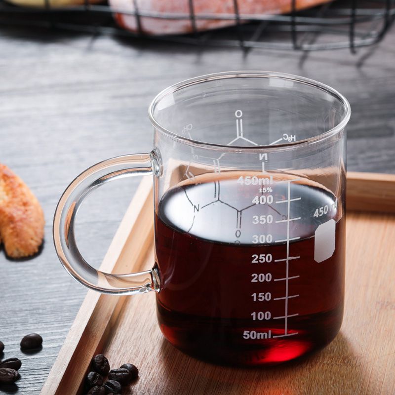 Graduated Beaker Mug with Handle Borosilicate Glass - Casatrail.com