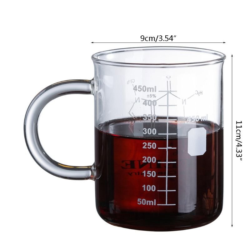 Graduated Beaker Mug with Handle Borosilicate Glass - Casatrail.com