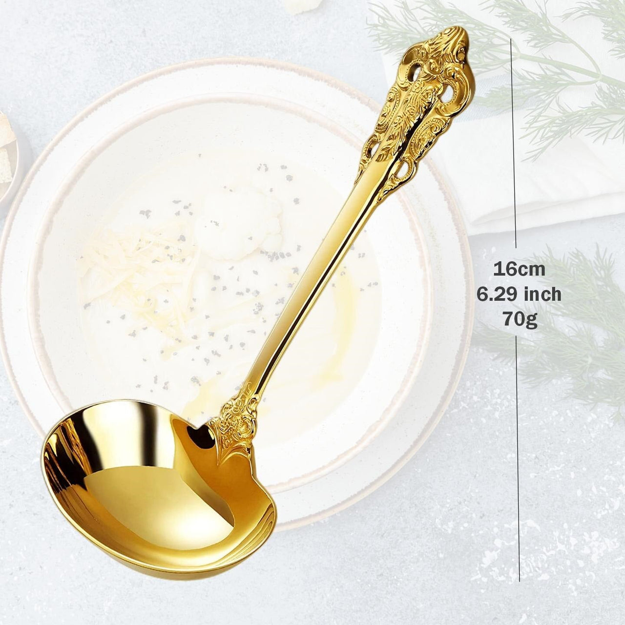 Gravy Ladle Set - 18/10 Gold Accent Stainless Steel - Casatrail.com