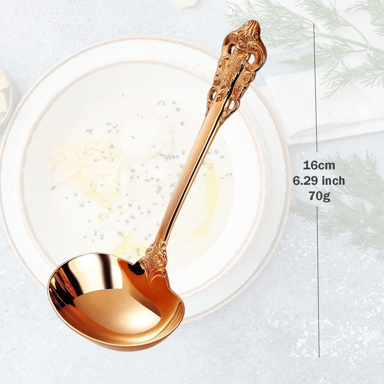 Gravy Ladle Set - 18/10 Gold Accent Stainless Steel - Casatrail.com