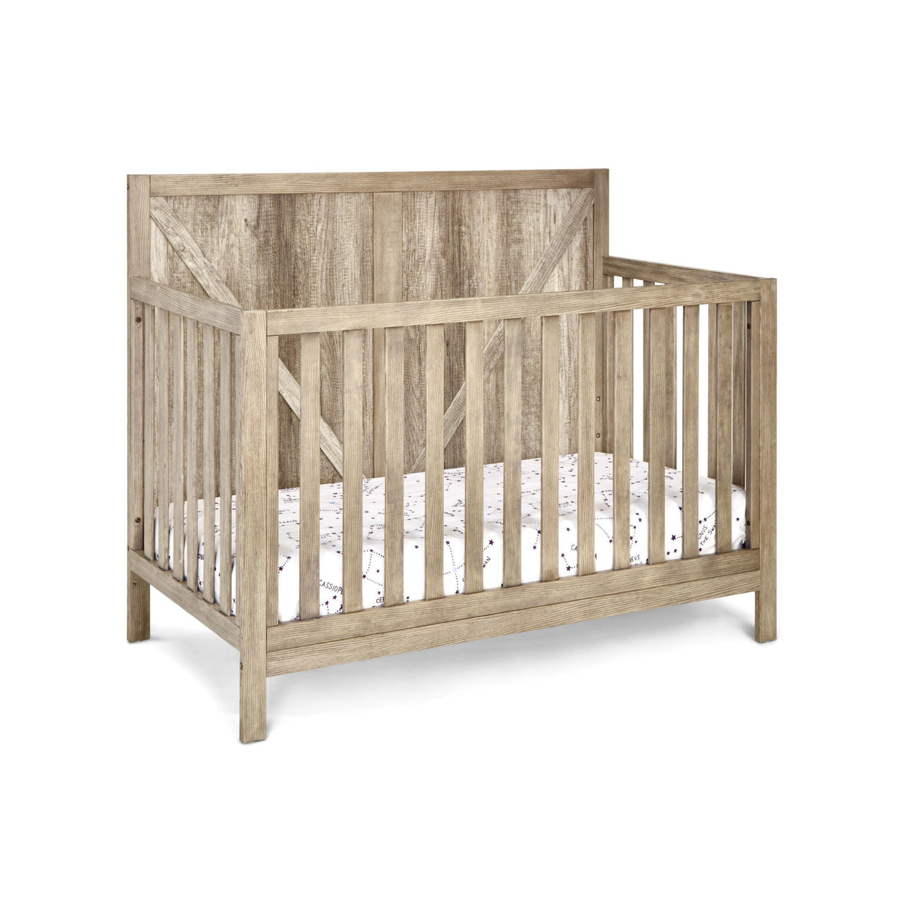 Gray Convertible Barnside Wooden Crib - Casatrail.com
