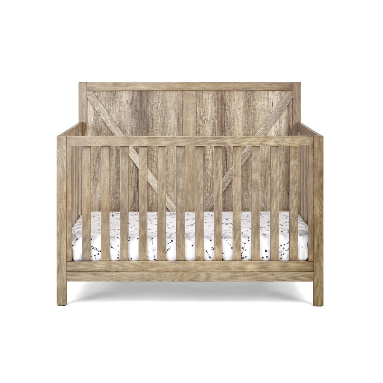 Gray Convertible Barnside Wooden Crib - Casatrail.com