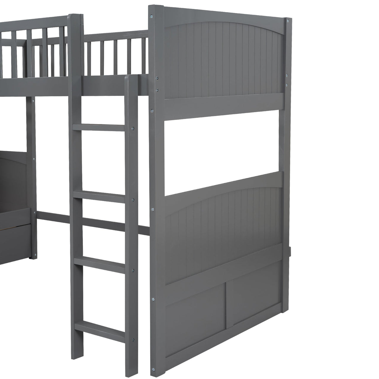 Gray Twin Bunk Bed with Drawers - Casatrail.com