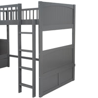 Thumbnail for Gray Twin Bunk Bed with Drawers - Casatrail.com