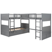 Thumbnail for Gray Twin Bunk Bed with Drawers - Casatrail.com