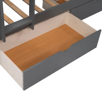 Thumbnail for Gray Twin Bunk Bed with Drawers - Casatrail.com