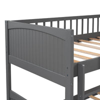 Thumbnail for Gray Twin Bunk Bed with Drawers - Casatrail.com