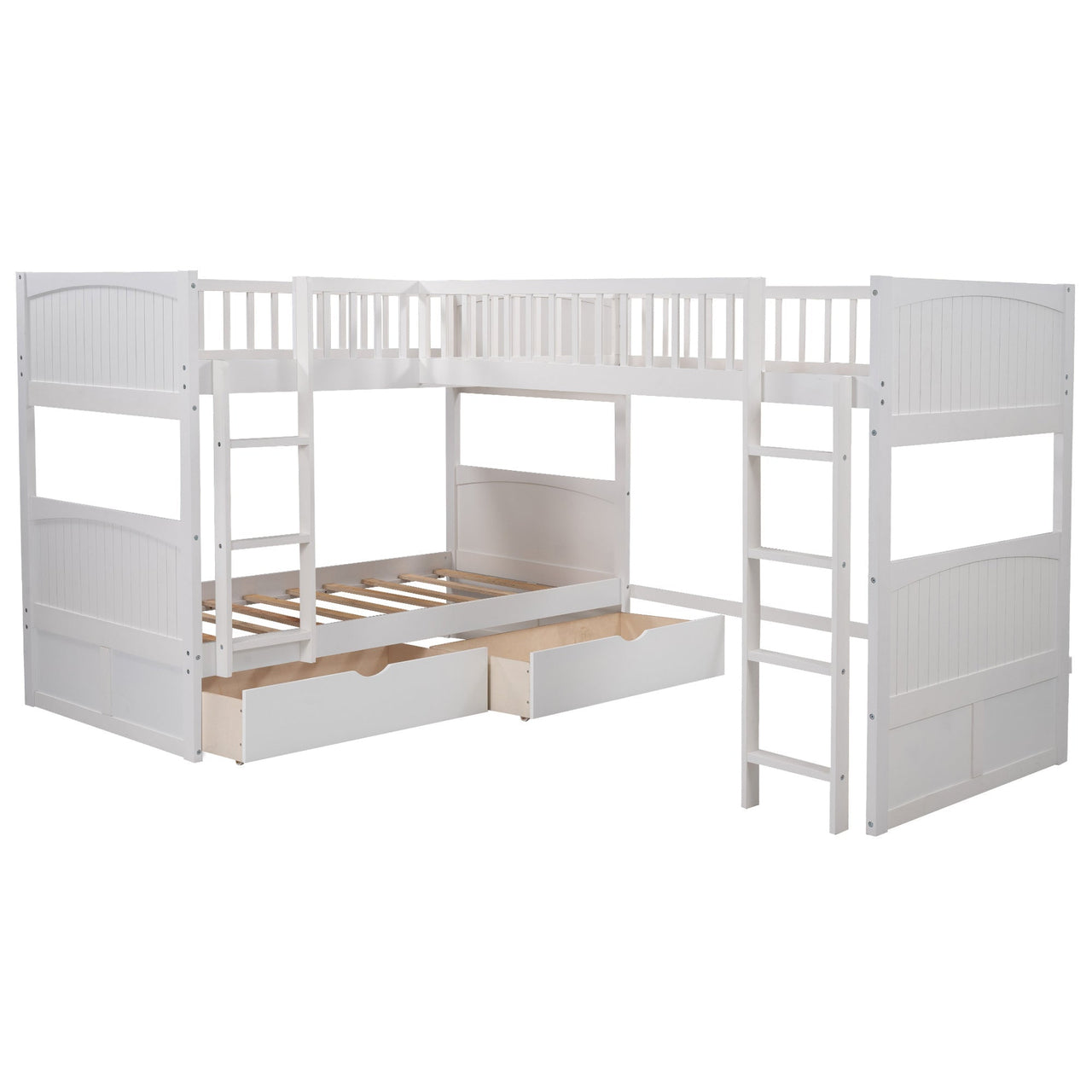 Gray Twin Bunk Bed with Drawers - Casatrail.com