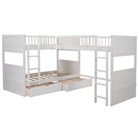 Thumbnail for Gray Twin Bunk Bed with Drawers - Casatrail.com