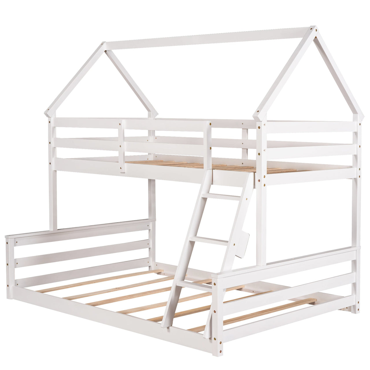 Gray Twin Bunk Bed with Ladder - Casatrail.com