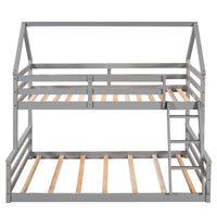 Thumbnail for Gray Twin Bunk Bed with Ladder - Casatrail.com