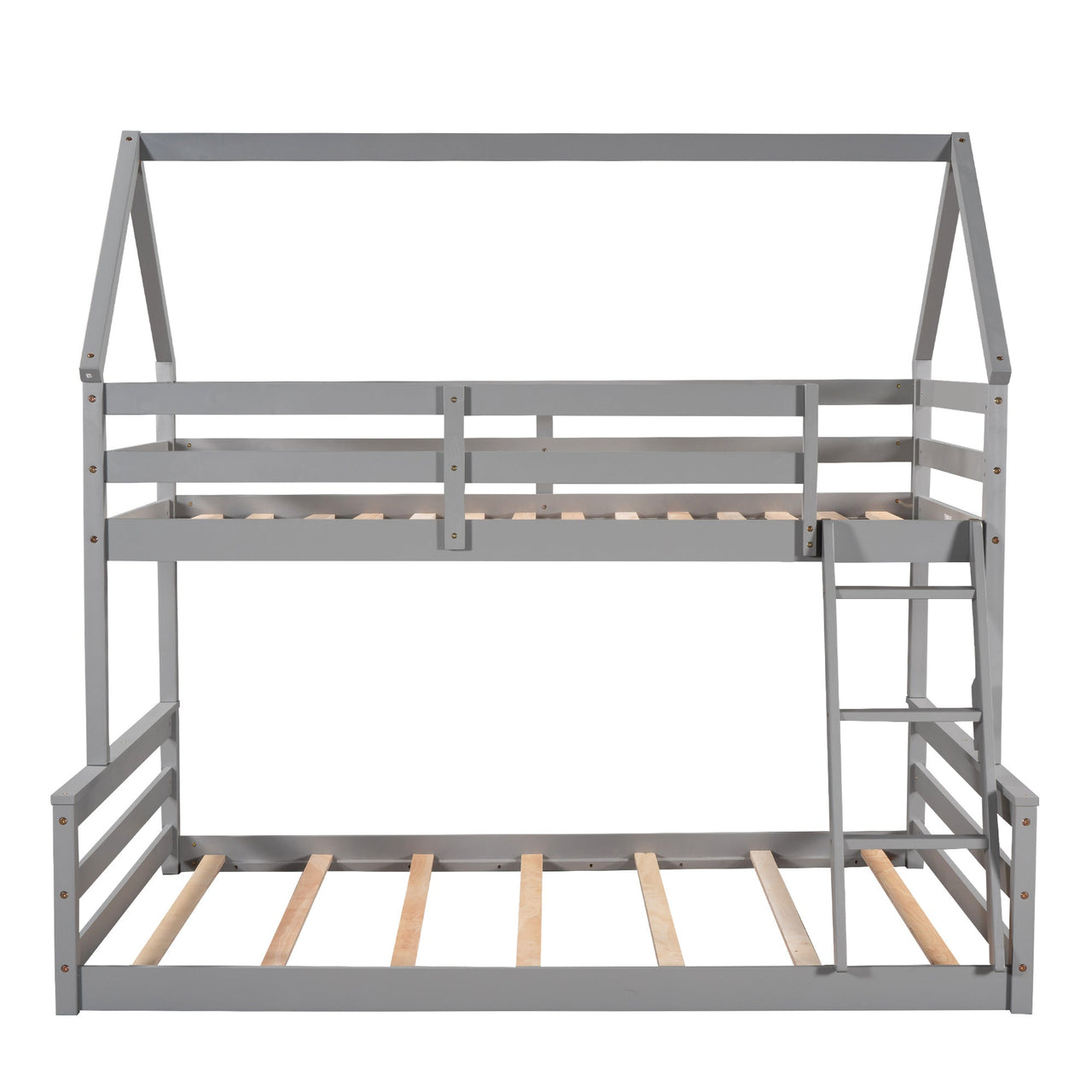 Gray Twin Bunk Bed with Ladder - Casatrail.com