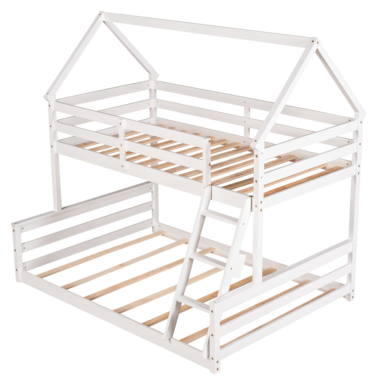 Gray Twin Bunk Bed with Ladder - Casatrail.com