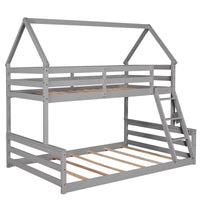 Thumbnail for Gray Twin Bunk Bed with Ladder - Casatrail.com