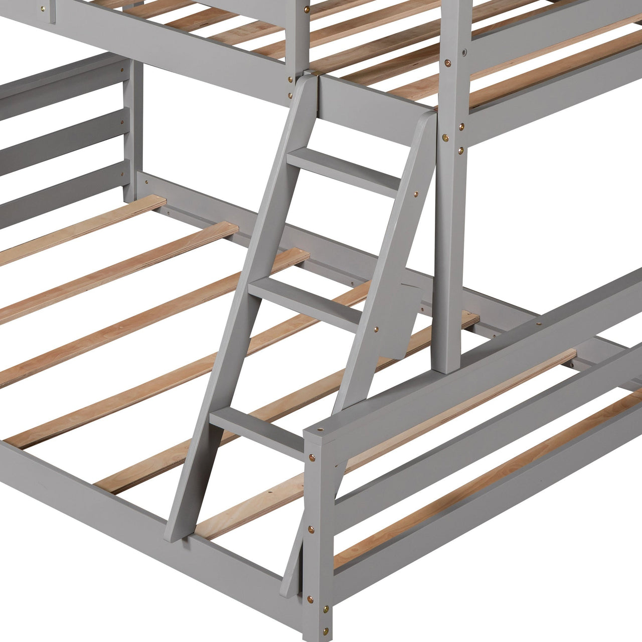 Gray Twin Bunk Bed with Ladder - Casatrail.com