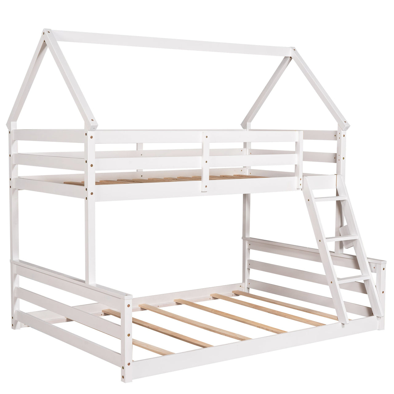 Gray Twin Bunk Bed with Ladder - Casatrail.com