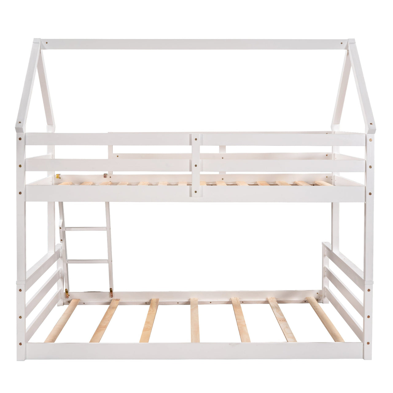 Gray Twin Bunk Bed with Ladder - Casatrail.com