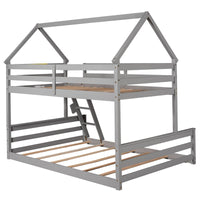 Thumbnail for Gray Twin Bunk Bed with Ladder - Casatrail.com