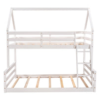 Thumbnail for Gray Twin Bunk Bed with Ladder - Casatrail.com