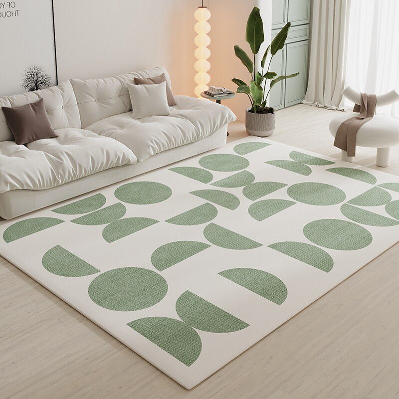 Green Geometric Pattern Living Room Carpets - Casatrail.com