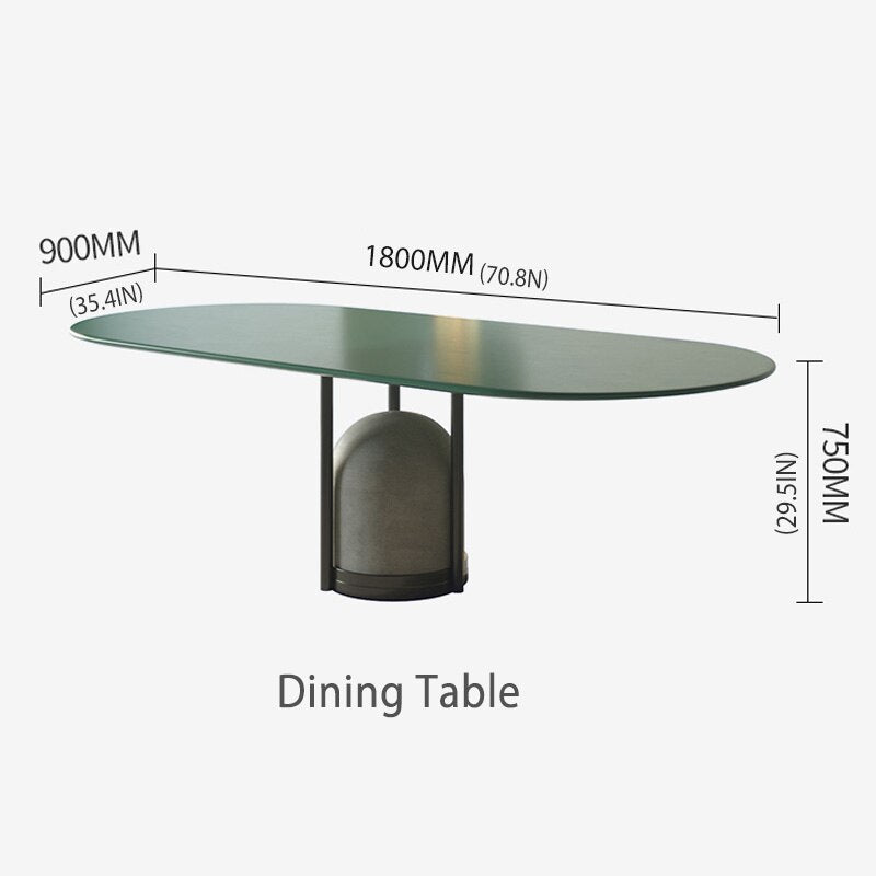 Green Glossy Kitchen Table Carbon Steel Frame - Casatrail.com