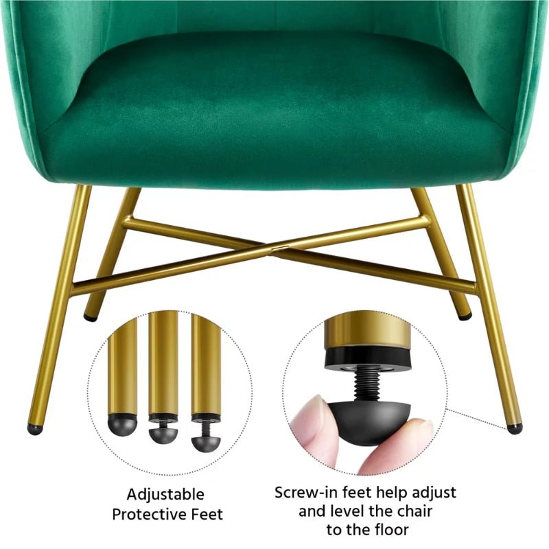 Green Velvet Club Accent Chair - Casatrail.com