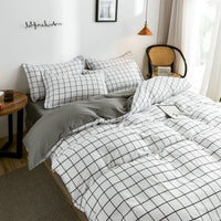 Thumbnail for Green White Lattice Duvet Cover Bedding Set - Casatrail.com