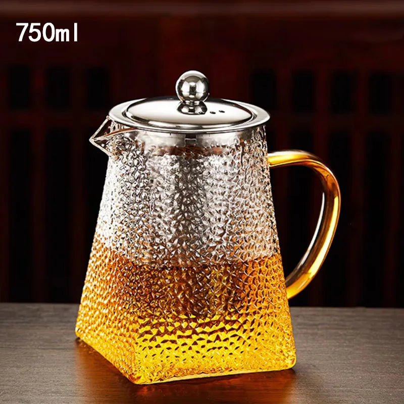 Hammer Glass Teapot With Stainless Steel Filter - Casatrail.com